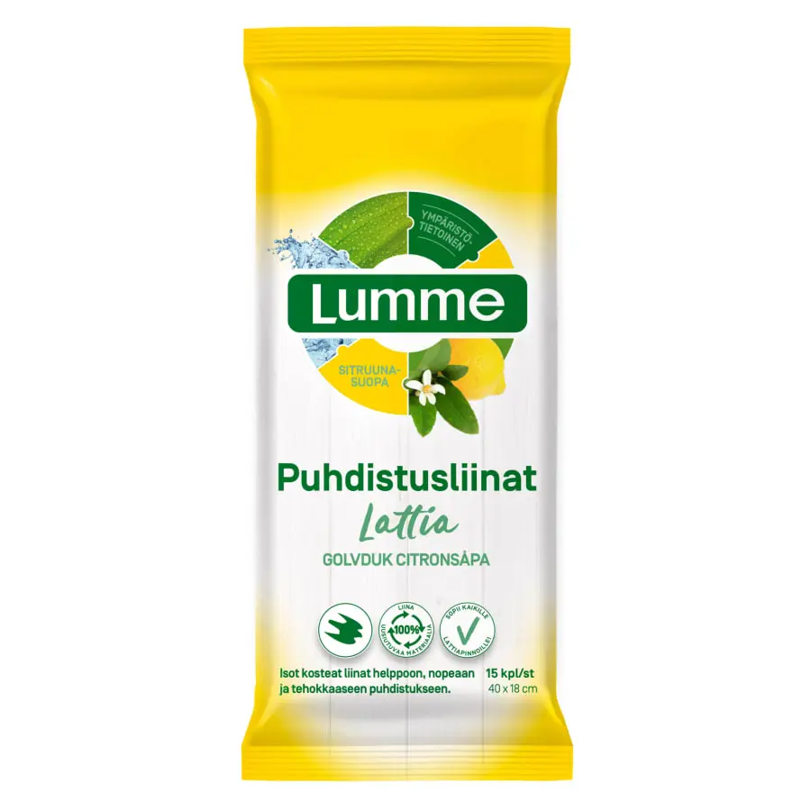 Lumme Lattia 15 Kpl Kosteat Puhdistusliinat