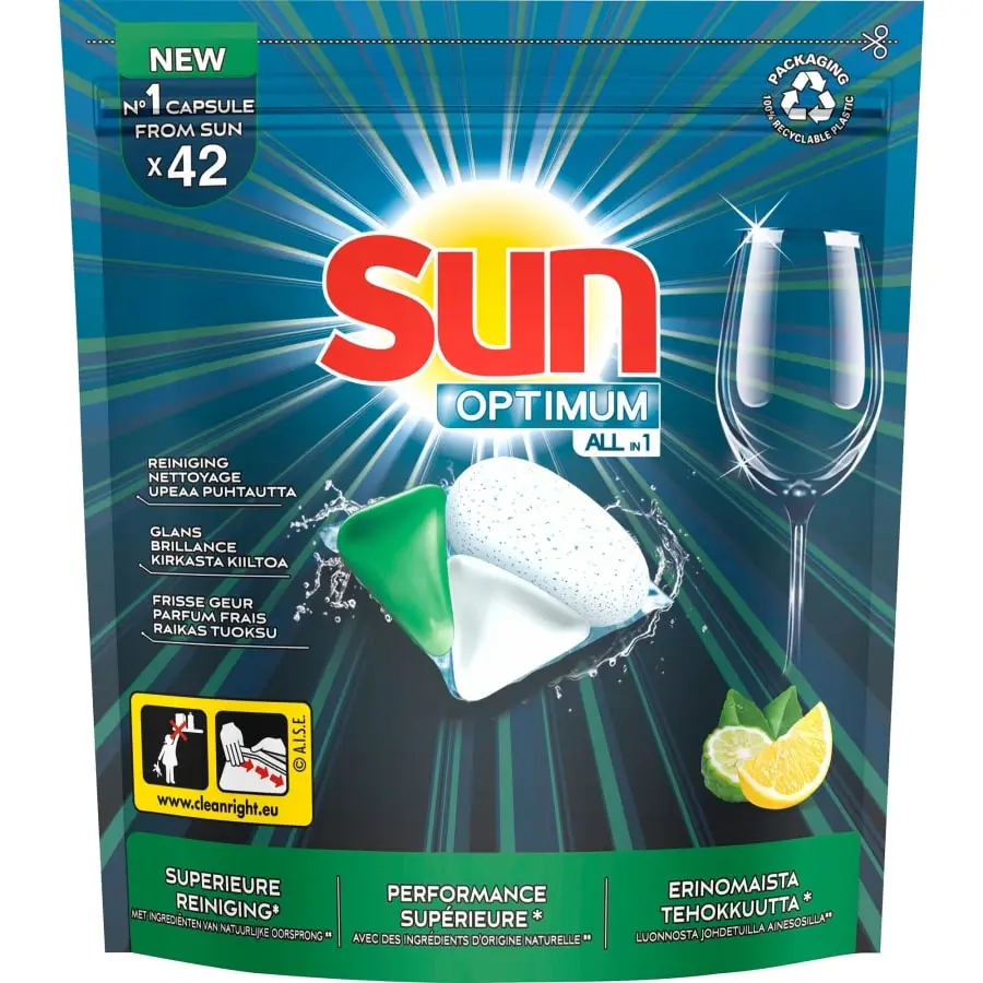 SUN® Sun All-in-1 Optimum Lemon & Bergamot 42 Kpl Konetiskikapseli